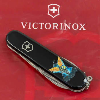 Нож Victorinox Spartan Ukraine Black "Янгол ЗСУ" (1.3603.3_T1061u)