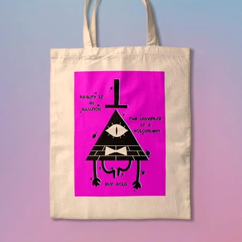 Эко-сумка, шопер с принтом Билл Шифр Bill Cipher Гравити Фолз Gravity Falls