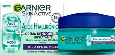 Нічний крем для обличчя Garnier Skinactive Aloe Hyaluronic 50 мл (3600542541510)
