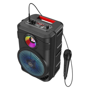Портативна бездротова Bluetooth колонка акустика з мікрофоном HOCO Mature outdoor BT speaker BS46 | BT5.0, MP3, DC, USB/AUХ/TF/TWS/FM | Чорний