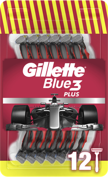 Одноразові станки для гоління (Бритви) чоловічі Gillette Blue3 Plus Nitro 12 шт (8700216148146)