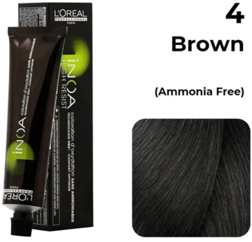 Krem farba do włosów bez amoniaku L'Oreal Paris Permanent Inoa Colour 4 60 g (3474637134518)