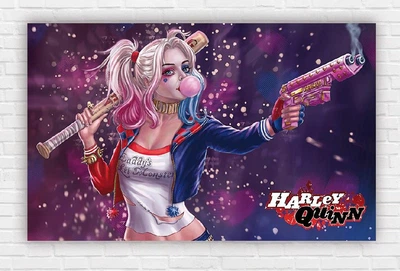 Бумажный плакат "Харли Квинн / Harley Quinn, арт" 120х75см