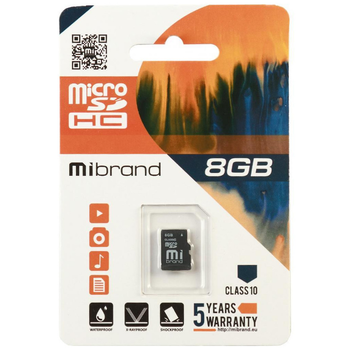 Карта памяти Mibrand 8GB mircroSD class 6 (MICDC6/8GB)
