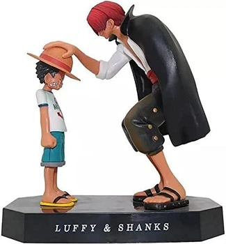 Коллекционная аниме фигурка (статуэтка) Шанкса и Манки де Луффи из аниме One Piece 18 см
