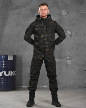 Тактичний літній костюм 3в1 штани+убакс+куртка S чорний мультикам (87107)