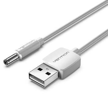 Кабель питания Vention DC 3.5мм х 1.35мм - USB 5V 2A для зарядки для роутера, сплиттера 1.5 м White (CEXWG)