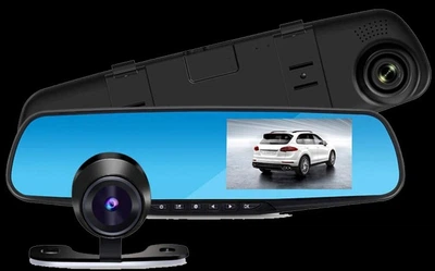 Автомобильный видеорегистратор зеркало DVR 1388eh 2 камери
