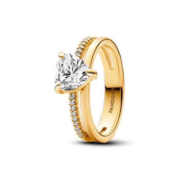 Серебряное кольцо Pandora Сердце с двумя оборотами 163100C01 56.