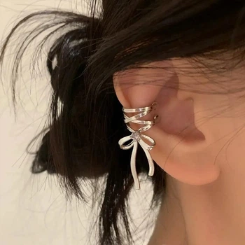 Бижутерия серьги-клипсы-каффы из медицинской стали Pink Daily Silver 460