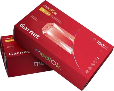 Рукавички нітрилові Mediok Garnet Розмір XS 100 шт Червоні (4044941731759)