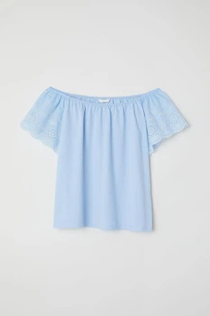 Жіноча блузка з вишивкою блакитна H&M M