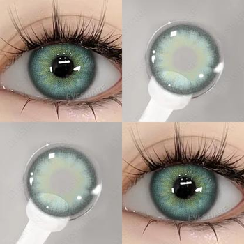Лінзи кольорові Eyeshare без зелених діоптрій Wusu Green + контейнер для зберігання