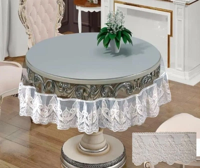 Кругла силіконова скатертина "Sade" 170см - молочна