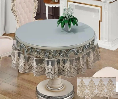 Кругла силіконова скатертина "Sade" 160см - капучино