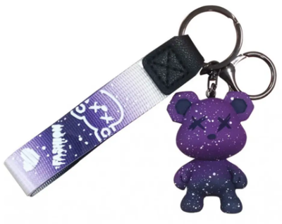 Брелок фігурка на сумку ключі Ведмедик беарбрик Gloomy Bear Popobe фіолетовий (AN)32186