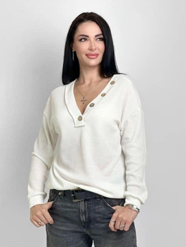 Жіночий пуловер на гудзиках Fashion 42/44 білий
