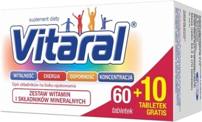 Вітамінно-мінеральний комплекс Bausch Health Vitaral 70 таблеток (5904398364018)