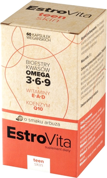 Kwasy tłuszczowe EstroVita Teen Skin Acids Omega 3-6-9 60 caps (5902596870911)