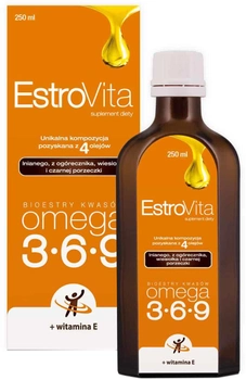 Kwasy tłuszczowe Skotan EstroVita Classic Omega 3-6-9 z witaminą E 250 ml (5902596870768)