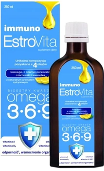 Kwasy tłuszczowe Skotan EstroVita Immuno Omega 3-6-9 with Vitamins E-A-D-K 250 ml (5902596870850)