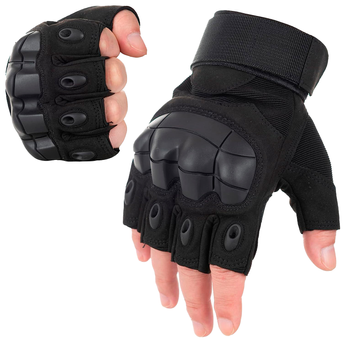 Перчатки беспалые Outdoor Tactics с защитой Black, L