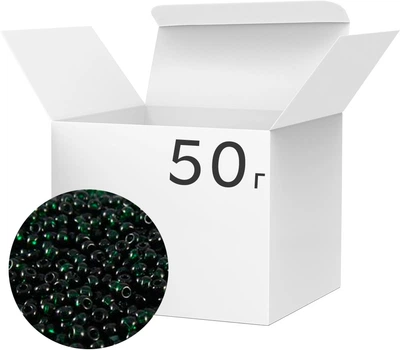 Бісер ВДВ Preciosa Прозорий 12/0 Чорнильно-зелений 50 г (120-12/0-50150)