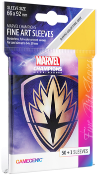 Koszulki na karty Gamegenic do gry Marvel Champions Fine Art Sleeves 66 x 92 mm Guardians Logo 50 + 1 szt (4251715411889)