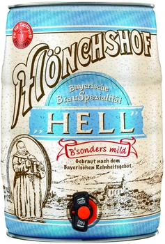 Пиво Monchshof Bayerisch Hell світле фільтроване 4.9% 5 л (4082100007697)