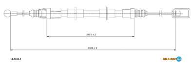 Трос ручника ADRIAUTO 1102052 Citroen C8; Peugeot 807 4745Y6, 4745Y7, 1400310180