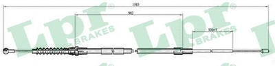 Трос ручника LPR C0968B Volkswagen Touran 1T0609721J, 1T0609721H