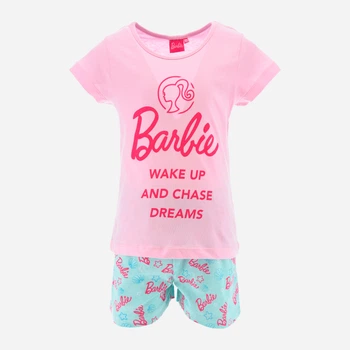 Детская летняя пижама для девочки Disney Barbie EX2005 98-104 см Розовая (3609086906533)