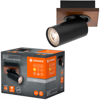 Светильник спотовый LEDVANCE SPOT DECOR SPOT MERCURY 1X3,4W 2700K 230Lm GU10 черный (4058075828049)