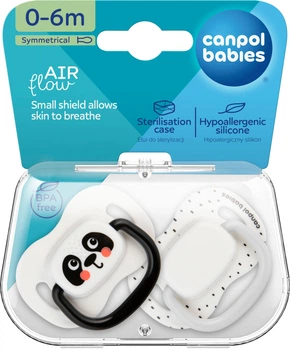 Пустышка силиконовая симметричная Canpol babies BabiesBoo 0-6 месяцев 2 шт (34/927_whi)