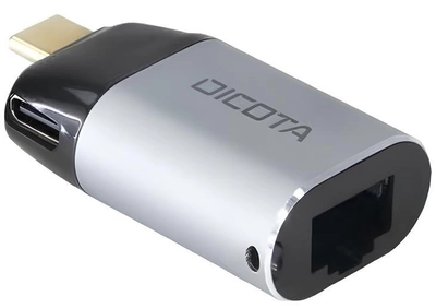 Adapter Dicota USB Type-C - RJ-45 Silver (7640239421257)