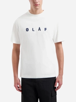 Koszulka męska bawełniana Olaf Embroidery M160122 L Biała (8720104769949)
