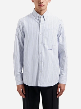 Koszula męska bawełniana Olaf Oxford Stripe M160317 L Biały/Granatowy (8720104772093)