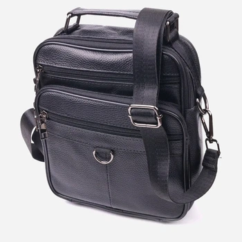 Сумка-планшет через плече чоловіча з натуральної шкіри Vintage leather-21278 Чорна
