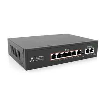 POE сетевой свитч Merlion 6 10/100 2 RJ45 10/100 52V 1.45A коммутатор для камер видеонаблюдения