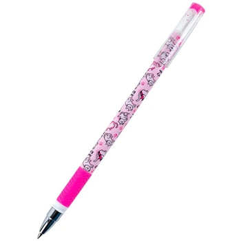 Ручка шариковая с резиновым грипом Lovely Kitten K24-032-02 KITE, синяя