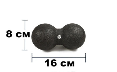 Масажний м'яч EasyFit DuoBall EPP 16x8 см подвійний Чорний (EF-2001)