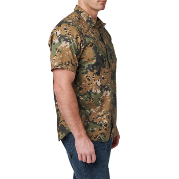 Сорочка тактична 5.11 Tactical Wyatt Print Short Sleeve Shirt Sage Green Canopy Camo XL (71231-1095)