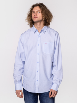 Koszula męska bawełniana Lee Cooper WALTER-9138 XL Błękitna (5904347389673)