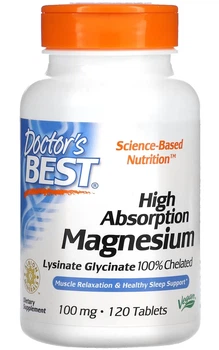 Магній хелат 100% (Magnesium Chelated) 100 мг 120таб. Doctor's Best
