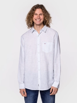 Koszula męska bawełniana Lee Cooper WILL-9144 M Biały/Niebieski (5904347389697)