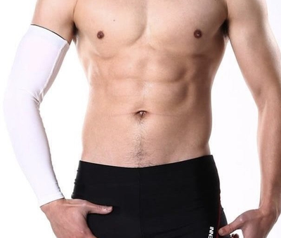 Компрессионный рукав эластичный бандаж для волейбола, танцев, гимнастики, йоги LVR 002 43x30x20 см размер XXL White (16043)