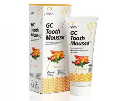 Ремінералізуючий захисний крем GC Tooth Mousse для чутливих зубів з смаком мультифрукт