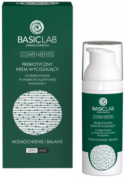 Крем для обличчя BasicLab Complementis пребіотичний заспокійливий з 5% пребіотиків, 1% азіатської вакуолі та вітаміном F 50 мл (5904639170583)