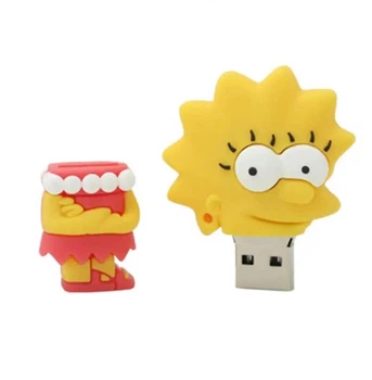 USB флеш память 64 Гб JASTER флешка фигурка Лиса из Симпсонов Flash накопитель желтая