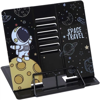 Подставка для книг металл, черная 21*23см, "SPACE TRAVEL" LTS-8211--76258B